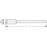 Verlängerung für HG-Bohrer DIN377 Vierkant 2,4mm, L= 70mm